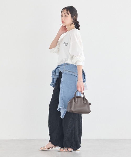 earth music&ecology(アースミュージックアンドエコロジー)の「総レースカーゴパンツ(カーゴパンツ・レディース・ブラック/アイボリー・FREE)」の15枚目の写真