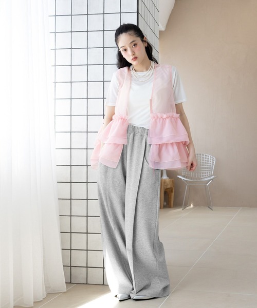 RAGEBLUE（レイジブルー）の「カラーシアーボートネックTシャツ（Tシャツ/カットソー・レディース・ライトピンク/ライトブルー/ブラック/ホワイト・FREE）」の9枚目の写真