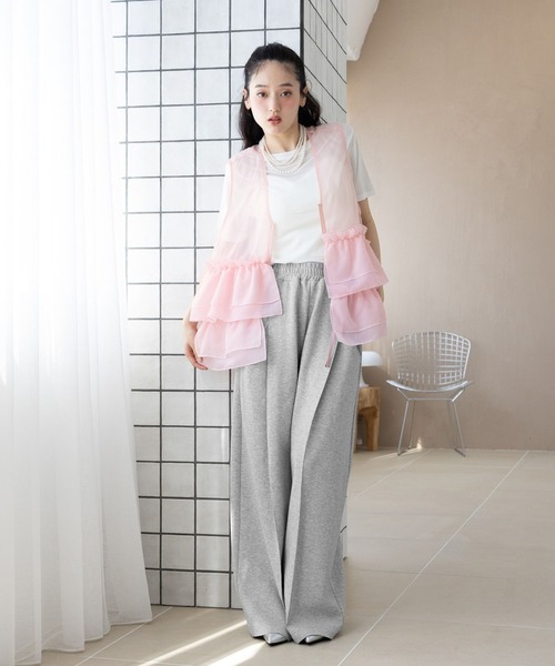 RAGEBLUE（レイジブルー）の「カラーシアーボートネックTシャツ（Tシャツ/カットソー・レディース・ライトピンク/ライトブルー/ブラック/ホワイト・FREE）」の10枚目の写真