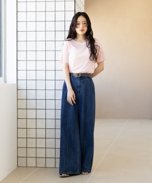 RAGEBLUE（レイジブルー）の「カラーシアーボートネックTシャツ（Tシャツ/カットソー・レディース・ライトピンク/ライトブルー/ブラック/ホワイト・FREE）」の18枚目の写真