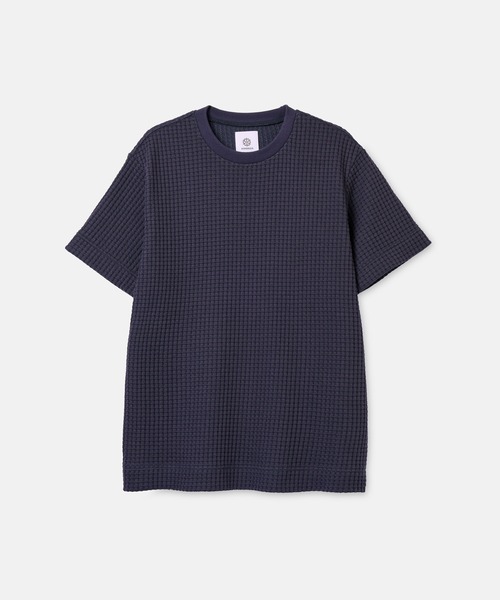 SEAGREEN(シーグリーン)の「SEAGREEN(シーグリーン) BIG WAFFLE T-SHIRT(Tシャツ/カットソー・メンズ・ロイヤルブルー/イエロー/ブラウン/ネイビー/ブラック/サックスブルー・2/3/4)」の3枚目の写真