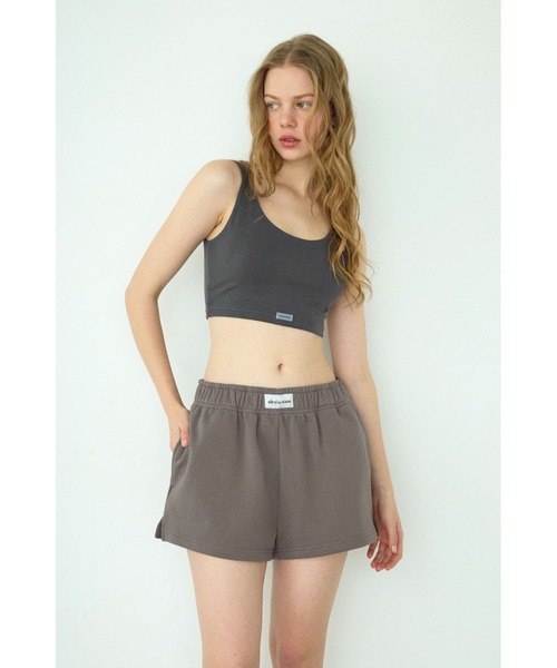 ALEXIA STAM（アリシアスタン）の「Logo Patch Sweat Shorts /ロゴパッチ スウェットショーツ（スウェットパンツ・レディース・ブルー/ホワイト/チャコールグレー/イエロー・M/S）」の3枚目の写真