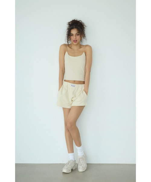 ALEXIA STAM（アリシアスタン）の「Logo Patch Sweat Shorts /ロゴパッチ スウェットショーツ（スウェットパンツ・レディース・ブルー/ホワイト/チャコールグレー/イエロー・M/S）」の14枚目の写真