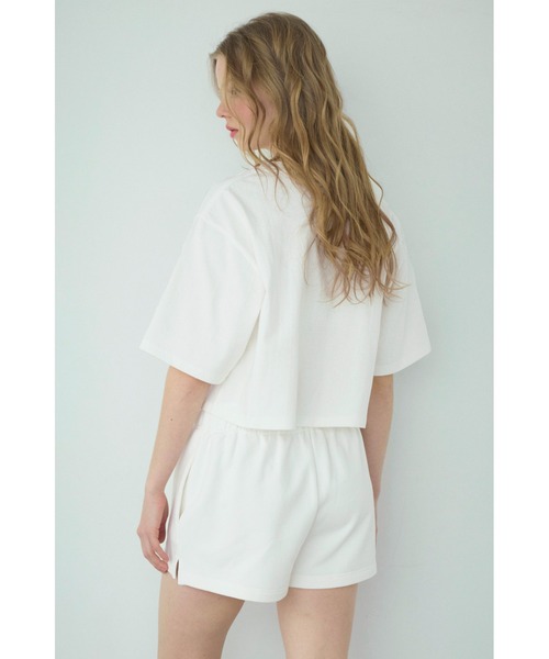 ALEXIA STAM（アリシアスタン）の「Logo Patch Sweat Shorts /ロゴパッチ スウェットショーツ（スウェットパンツ・レディース・ブルー/ホワイト/チャコールグレー/イエロー・M/S）」の6枚目の写真