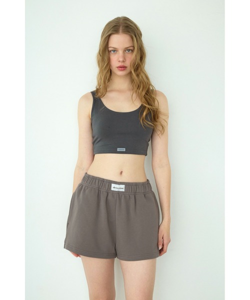 ALEXIA STAM（アリシアスタン）の「Logo Patch Sweat Shorts /ロゴパッチ スウェットショーツ（スウェットパンツ・レディース・ブルー/ホワイト/チャコールグレー/イエロー・M/S）」の8枚目の写真