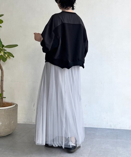 un dix cors（アンディコール）の「ドルマンダンボール切り替えプルオーバー（Tシャツ/カットソー・レディース・ベージュ/ブラック/グレー・FREE）」の6枚目の写真