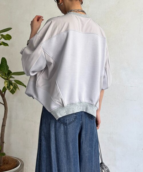 un dix cors（アンディコール）の「ドルマンダンボール切り替えプルオーバー（Tシャツ/カットソー・レディース・ベージュ/ブラック/グレー・FREE）」の13枚目の写真