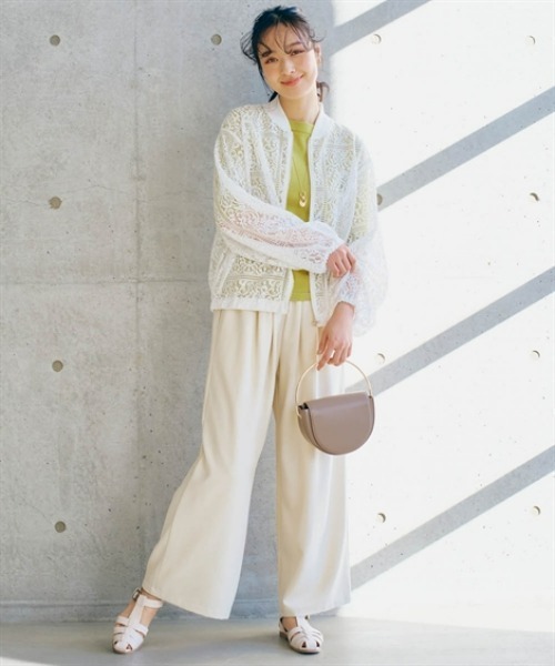 nissen（ニッセン）の「総レースブルゾン（カバーオール・レディース・ブラック/オフホワイト・LL/L/M/S）」の5枚目の写真