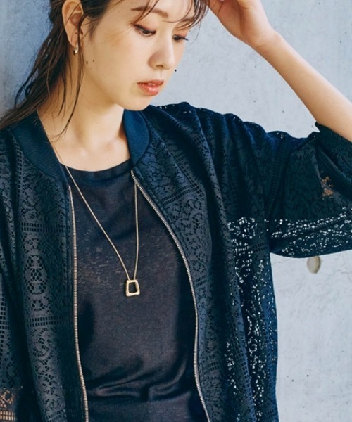 nissen（ニッセン）の「総レースブルゾン（カバーオール・レディース・ブラック/オフホワイト・LL/L/M/S）」の8枚目の写真