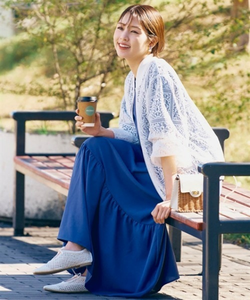 nissen（ニッセン）の「総レースブルゾン（カバーオール・レディース・ブラック/オフホワイト・LL/L/M/S）」の9枚目の写真