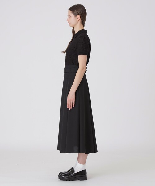 BLUE LABEL CRESTBRIDGE(ブルーレーベルクレストブリッジ)の「ポリレーヨンブロードトレンチスカート(スカート・レディース・ブラック/ベージュ・38/36)」の4枚目の写真