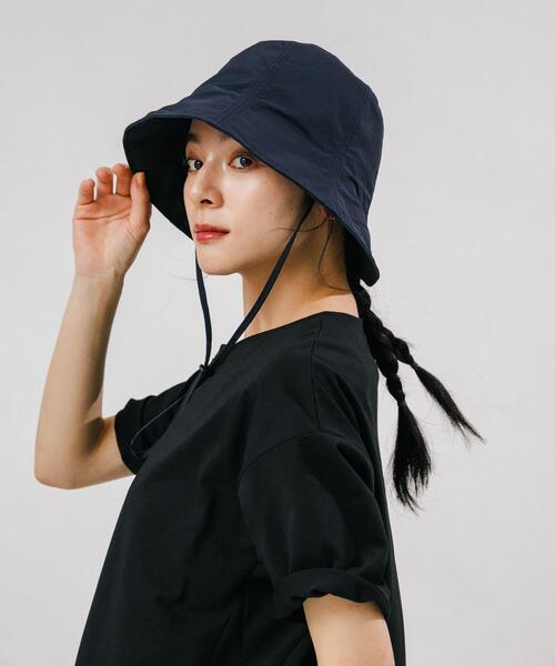 EKAL（エカル）の「『UR TECH』ナイロンタッサーチューリップハット（ハット・レディース・ベージュ/ネイビー/グレー・ONE）」の3枚目の写真