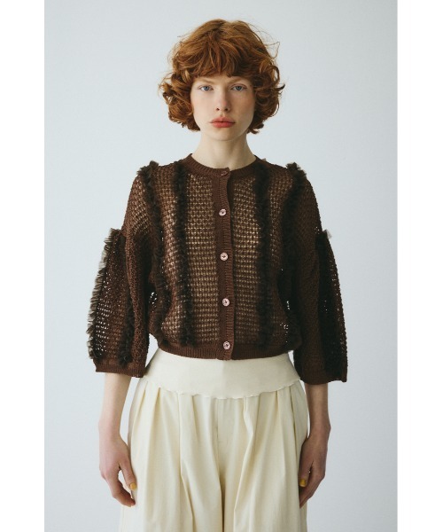 Frill mesh cardigan フリルメッシュカーディガン（カーディガン