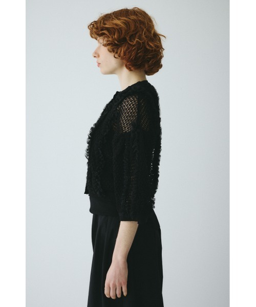 HeRIN.CYE(ヘリンドットサイ)の「Frill mesh cardigan フリルメッシュカーディガン(カーディガン/ボレロ・レディース・ブラウン/ネイビー/ブラック・FREE)」の7枚目の写真
