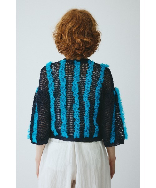 HeRIN.CYE(ヘリンドットサイ)の「Frill mesh cardigan フリルメッシュカーディガン(カーディガン/ボレロ・レディース・ブラウン/ネイビー/ブラック・FREE)」の18枚目の写真