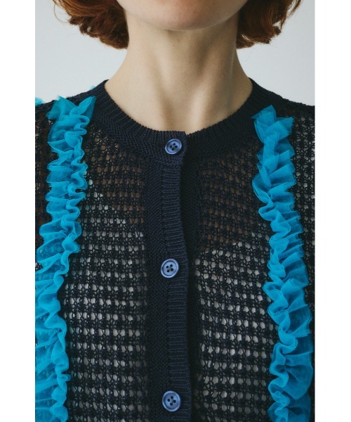 HeRIN.CYE(ヘリンドットサイ)の「Frill mesh cardigan フリルメッシュカーディガン(カーディガン/ボレロ・レディース・ブラウン/ネイビー/ブラック・FREE)」の19枚目の写真