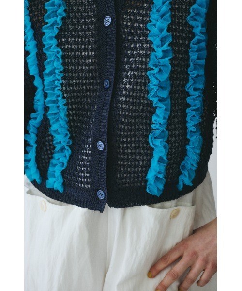 HeRIN.CYE(ヘリンドットサイ)の「Frill mesh cardigan フリルメッシュカーディガン(カーディガン/ボレロ・レディース・ブラウン/ネイビー/ブラック・FREE)」の22枚目の写真