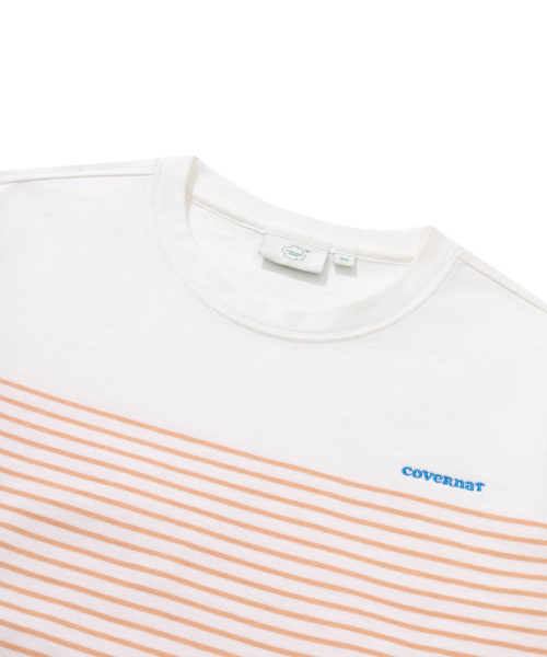 COVERNAT WOMAN(カバーナットウーマン)の「ウィメンズラウンドネックストライプロングスリーブサーモン(Tシャツ/カットソー・レディース・その他・WM/WS)」の3枚目の写真