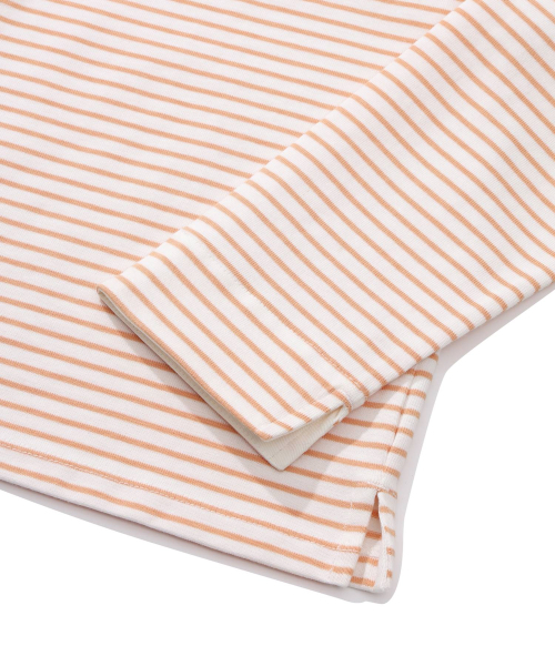COVERNAT WOMAN(カバーナットウーマン)の「ウィメンズラウンドネックストライプロングスリーブサーモン(Tシャツ/カットソー・レディース・その他・WM/WS)」の5枚目の写真