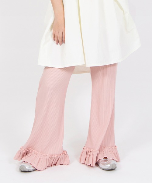 PUNYUS(プニュズ)の「リブフレアフリルパンツ(その他パンツ・レディース・ピンク/サックスブルー/ブラック/グレー/イエロー・4/3/2/1/5)」の5枚目の写真