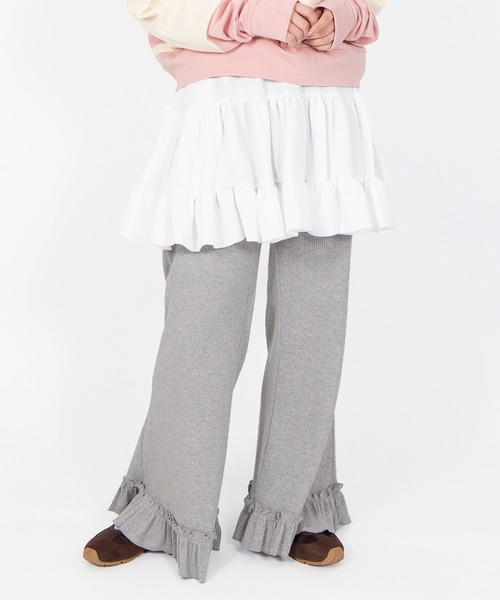 PUNYUS(プニュズ)の「リブフレアフリルパンツ(その他パンツ・レディース・ピンク/サックスブルー/ブラック/グレー/イエロー・4/3/2/1/5)」の20枚目の写真