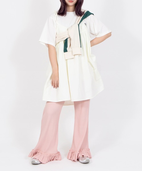 PUNYUS(プニュズ)の「リブフレアフリルパンツ(その他パンツ・レディース・ピンク/サックスブルー/ブラック/グレー/イエロー・4/3/2/1/5)」の13枚目の写真