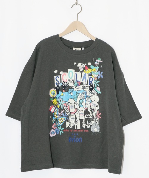 ScoLar（スカラー）の「161679：orion×ScoLar ハンズアッププルオーバー（Tシャツ/カットソー・レディース・ブルー/チャコールグレー/オフホワイト・L/M）」の2枚目の写真