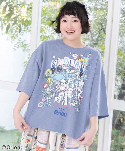 ScoLar（スカラー）の「161679：orion×ScoLar ハンズアッププルオーバー（Tシャツ/カットソー・レディース・ブルー/チャコールグレー/オフホワイト・L/M）」の3枚目の写真