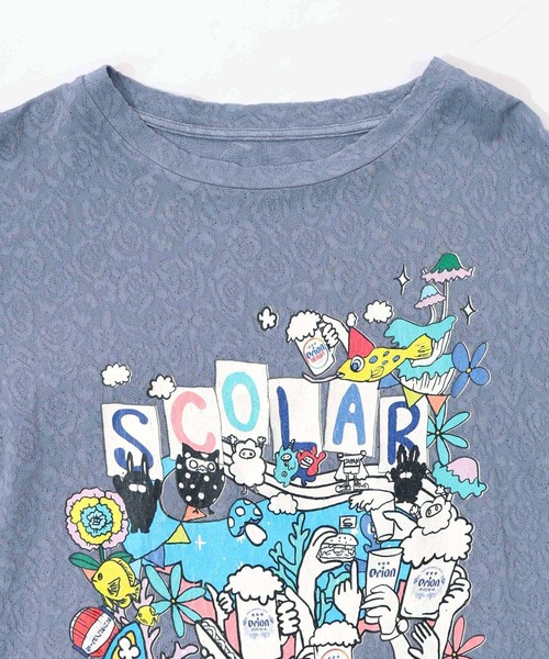 ScoLar（スカラー）の「161679：orion×ScoLar ハンズアッププルオーバー（Tシャツ/カットソー・レディース・ブルー/チャコールグレー/オフホワイト・L/M）」の5枚目の写真