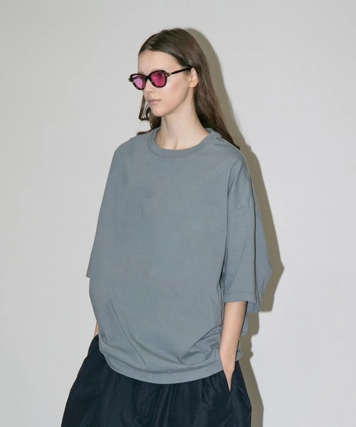 my beautiful landlet（マイビューティフルランドレット）の「【my beautiful landlet】USA COTTON OVERSIZE T-SHIRT（Tシャツ/カットソー・メンズ・ブラック/グレー/チャコールグレー/オフホワイト・1/0）」の4枚目の写真