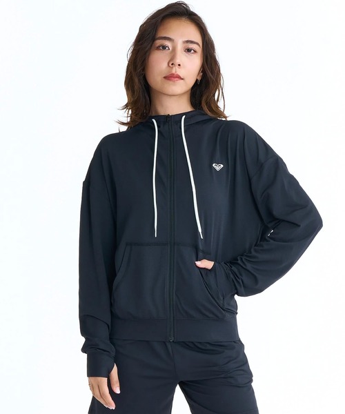 ROXY(ロキシー)の「ROXY/ロキシー レディース ラッシュガード ジップアップパーカー RLY261027 UT(パーカー・レディース・ブラック/ライトブルー/ホワイト・M/L)」の2枚目の写真