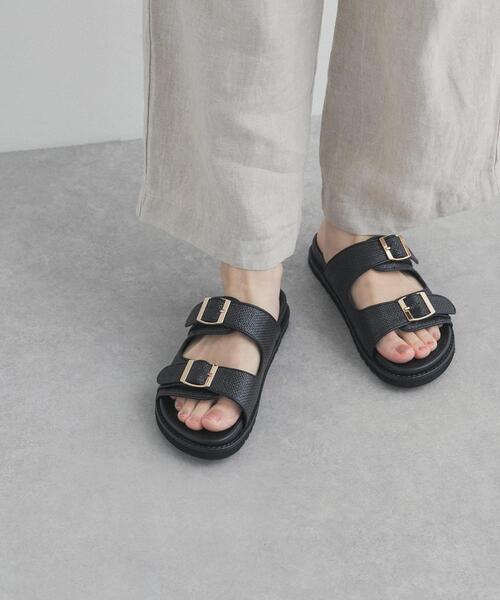 URBAN RESEARCH DOORS（アーバンリサーチドアーズ）の「ダブルベルトプラットフォームサンダル（サンダル・レディース・ナチュラル/ブラック・36/38/37）」の2枚目の写真