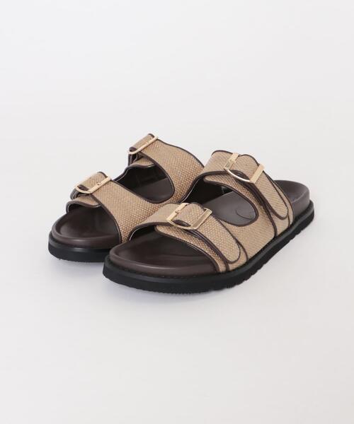 URBAN RESEARCH DOORS（アーバンリサーチドアーズ）の「ダブルベルトプラットフォームサンダル（サンダル・レディース・ナチュラル/ブラック・36/38/37）」の4枚目の写真