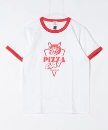 grapevine by k3（グレープバインバイケースリー）の「PIZZA CAT RINGER T-SHIRTS（Tシャツ/カットソー）」