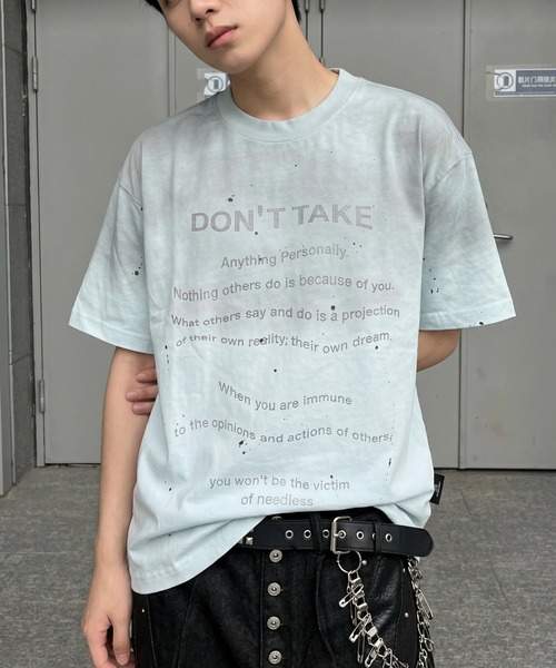 ARULE(アルール)の「A'GEM/9 × .kom 『ARULE/アルール』スプラッシュグラフィック ラインストーンTシャツ(Tシャツ/カットソー・メンズ・ホワイト/ブラック/ブルー・L)」の3枚目の写真