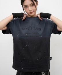 A'GEM/9 × .kom 『ARULE/アルール』スプラッシュグラフィック ラインストーンTシャツ