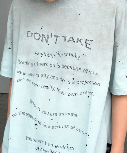 ARULE(アルール)の「A'GEM/9 × .kom 『ARULE/アルール』スプラッシュグラフィック ラインストーンTシャツ(Tシャツ/カットソー・メンズ・ホワイト/ブラック/ブルー・L)」の10枚目の写真