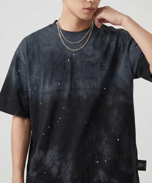 ARULE(アルール)の「A'GEM/9 × .kom 『ARULE/アルール』スプラッシュグラフィック ラインストーンTシャツ(Tシャツ/カットソー・メンズ・ホワイト/ブラック/ブルー・L)」の8枚目の写真
