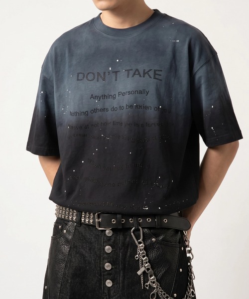 ARULE(アルール)の「A'GEM/9 × .kom 『ARULE/アルール』スプラッシュグラフィック ラインストーンTシャツ(Tシャツ/カットソー・メンズ・ホワイト/ブラック/ブルー・L)」の7枚目の写真