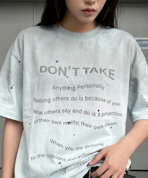 ARULE(アルール)の「A'GEM/9 × .kom 『ARULE/アルール』スプラッシュグラフィック ラインストーンTシャツ(Tシャツ/カットソー・メンズ・ホワイト/ブラック/ブルー・L)」の11枚目の写真