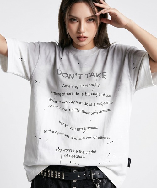 ARULE(アルール)の「A'GEM/9 × .kom 『ARULE/アルール』スプラッシュグラフィック ラインストーンTシャツ(Tシャツ/カットソー・メンズ・ホワイト/ブラック/ブルー・L)」の4枚目の写真