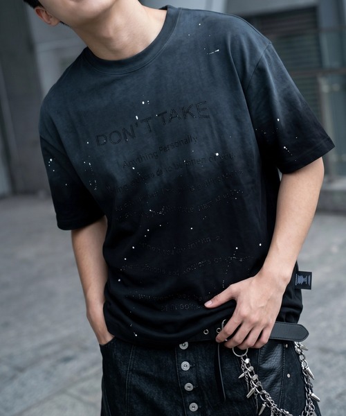 ARULE(アルール)の「A'GEM/9 × .kom 『ARULE/アルール』スプラッシュグラフィック ラインストーンTシャツ(Tシャツ/カットソー・メンズ・ホワイト/ブラック/ブルー・L)」の9枚目の写真