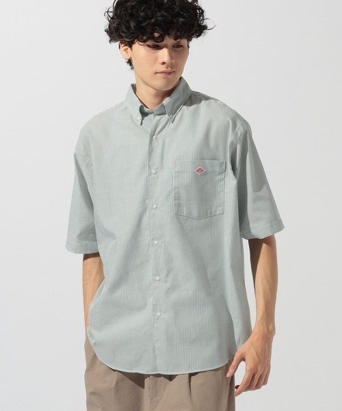 DANTON(ダントン)の「【DANTON(ダントン)】オックスフォードボタン ボタンダウンシャツ(シャツ/ブラウス・メンズ・オフホワイト/グリーン・LARGE/MEDIUM)」の1枚目の写真