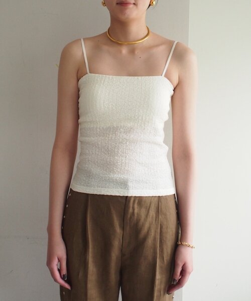 LOUNGEDRESS(ラウンジドレス)の「【earthy_/アーシー】カップ付きジャガードキャミ(キャミソール・レディース・ブラック/オフホワイト・LARGE/MEDIUM/SMALL)」の7枚目の写真