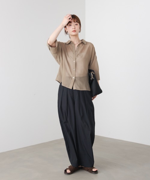 Bou Jeloud(ブージュルード)の「ストレッチテックコクーンパンツ(その他パンツ・レディース・グレイッシュベージュ/ブラック/ベージュ・FREE)」の4枚目の写真