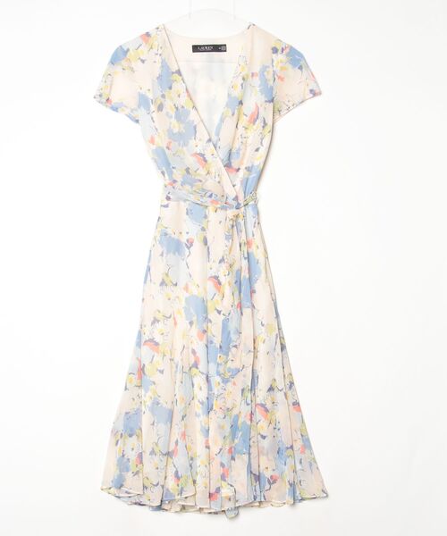 LAUREN RALPH LAUREN(ローレン ラルフ ローレン)の「フローラル クリンクル ジョーゼット サープリス ドレス(ワンピース・レディース・ブルー・0/00/10/2/4/6)」の6枚目の写真
