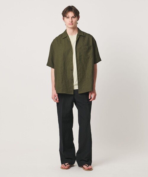 UNITED ARROWS（ユナイテッドアローズ）の「トリアセテート/ポリエステル ツイル オープンカラーシャツ（シャツ/ブラウス・メンズ・ナチュラル/オリーブ/レッド/ネイビー・L/S/M/XL）」の10枚目の写真