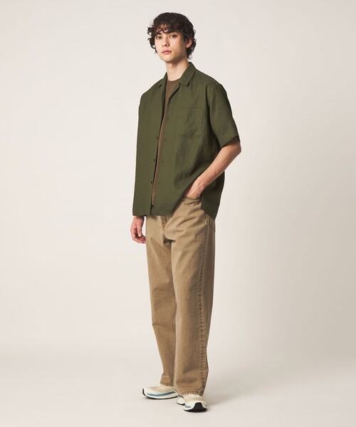 UNITED ARROWS（ユナイテッドアローズ）の「トリアセテート/ポリエステル ツイル オープンカラーシャツ（シャツ/ブラウス・メンズ・ナチュラル/オリーブ/レッド/ネイビー・L/S/M/XL）」の11枚目の写真