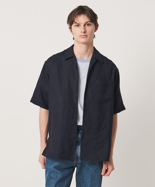 UNITED ARROWS（ユナイテッドアローズ）の「トリアセテート/ポリエステル ツイル オープンカラーシャツ（シャツ/ブラウス・メンズ・ナチュラル/オリーブ/レッド/ネイビー・L/S/M/XL）」の12枚目の写真