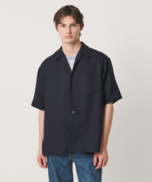 UNITED ARROWS（ユナイテッドアローズ）の「トリアセテート/ポリエステル ツイル オープンカラーシャツ（シャツ/ブラウス・メンズ・ナチュラル/オリーブ/レッド/ネイビー・L/S/M/XL）」の13枚目の写真